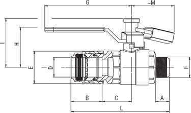 MALE-TUBE BALL VALVE WITH PADLOCK NPTF