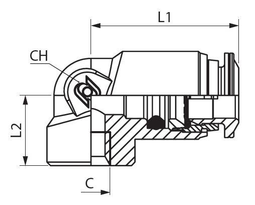 FITTING END OF LINE FOR NOZZLE ADAPTER - UNC - LOW PRESSURE