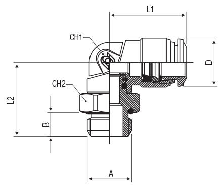 ORIENTING ELBOW MALE ADAPTOR (PARALLEL)