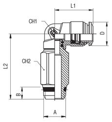 EXTENDED ORIENTING ELBOW MALE ADAPTOR “UNIVERSAL SHORT”