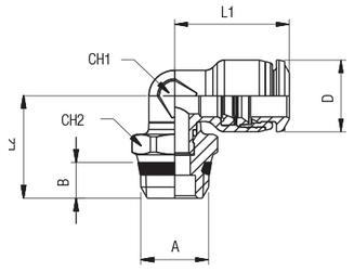 ORIENTING ELBOW MALE ADAPTOR “UNIVERSAL SHORT”