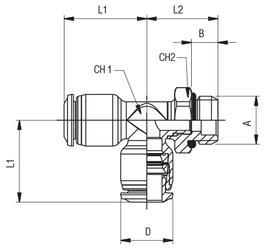 ORIENTING TEE MALE ADAPTOR (PARALLEL) - OFF-SET LEG