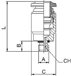 STRAIGHT MALE ADAPTOR (PARALLEL) WITH HEXAGON EMBEDDED