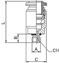 STRAIGHT MALE ADAPTOR (PARALLEL) WITH HEXAGON EMBEDDED