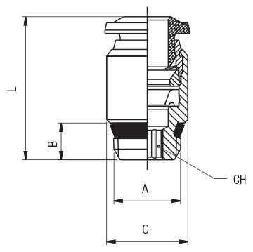 STRAIGHT MALE ADAPTOR WITH HEXAGON EMBEDDED