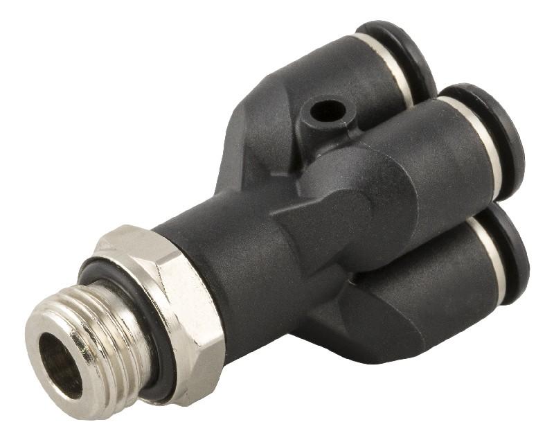 RACOR A Y MÚLTIPLE ORIENTABLE MACHO CILÍNDRICO CON TÓRICA