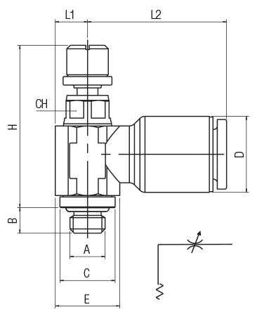 ORIENTING BI-DIRECTIONAL FLOW REGULATOR MANUAL REGULATION - "CILINDRIC"