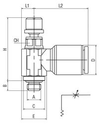 ORIENTING BI-DIRECTIONAL FLOW REGULATOR MANUAL REGULATION - "CILINDRIC"