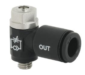 RÉGULATEUR DE DÉBIT À L'ÉCHAPPEMENT (ORIENTABLE), À VIS NOYÉE - "