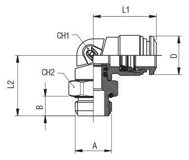 ORIENTING ELBOW MALE ADAPTOR (PARALLEL)