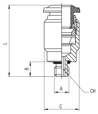 STRAIGHT MALE ADAPTOR WITH HEXAGON EMBEDDED