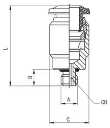 STRAIGHT MALE ADAPTOR WITH HEXAGON EMBEDDED