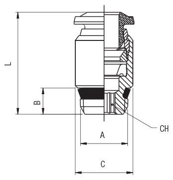 STRAIGHT MALE ADAPTOR (PARALLEL) WITH HEXAGON EMBEDDED