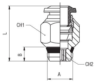 STRAIGHT MALE ADAPTOR “UNIVERSAL SHORT”
