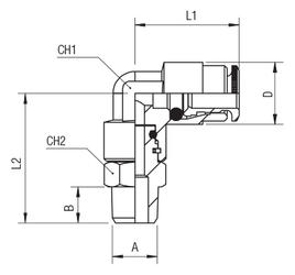 EQUERRE MÂLE ORIENTABLE, CONIQUE