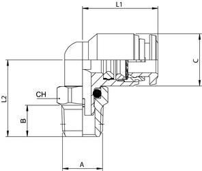 ORIENTING ELBOW MALE ADAPTOR (TAPER)