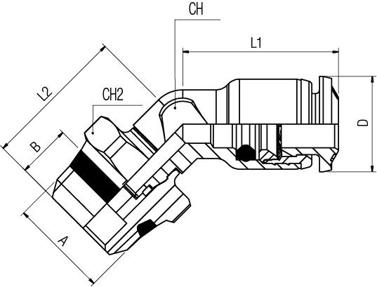 45° SWIVEL ELBOW - SWIFTFIT