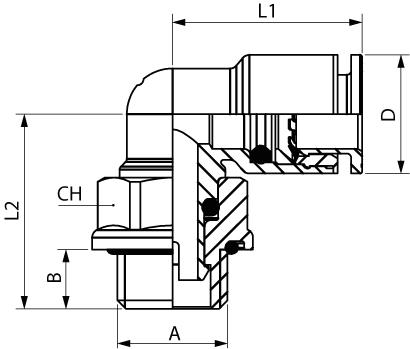 EQUERRE ORIENTABLE MÂLE, CYLINDRIQUE