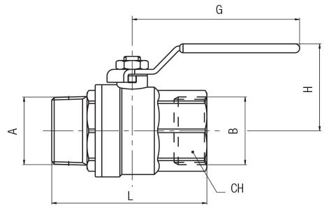 VALVOLA A SFERA MASCHIO G ISO 228 - FEMMINA G ISO 228