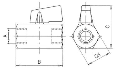 MINI BALL VALVE FEMALE G ISO 228 - FEMALE G ISO 228