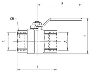 VANNE À BILLE POUR GAZ, FEMELLE RP ISO7 - FEMELLE RP ISO7