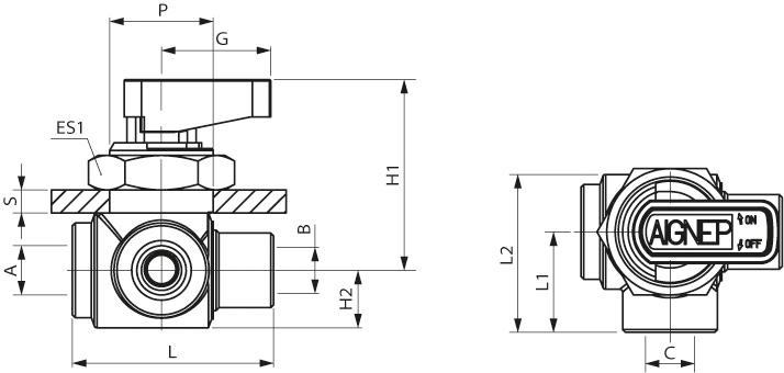 T VALVE FEMALE G ISO 228 VALVE