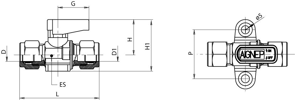 FOOT MOUNTED TUBE-TUBE VALVE