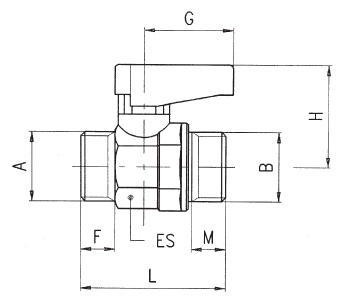 VANNE À BILLE, FILETAGE MÂLE GA ISO 228 - FILETAGE MÂLE GA ISO 228