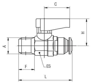 VALVOLA MASCHIO CONICO R ISO 7 - ATTACCO TUBO AUTOMATICO