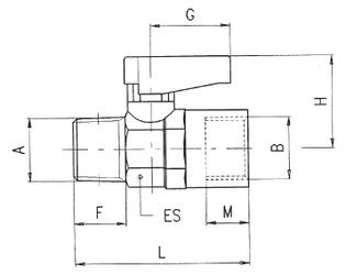 CW510L - TAPER MALE R ISO 7 - FEMALE RP ISO 7 VALVE