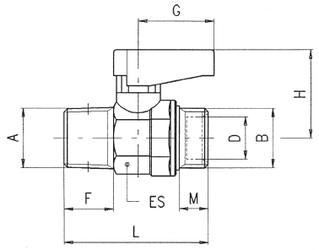 KUGELHAHN AUSSENGEW. KONISCH R ISO 7 - AUSSENGEW. ZYLINDRISCH GA ISO 228