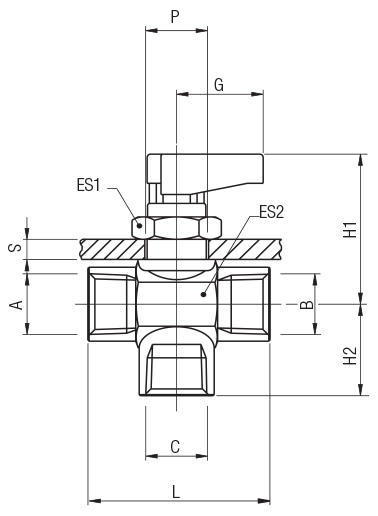 3 WAYS VALVE “L” FEMALE G ISO 228