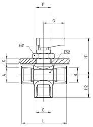 3 WAYS VALVE “L” FEMALE G ISO 228