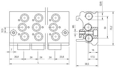 MANIFOLD PLATES FOR VALVES 01V 1/4