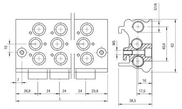 BASI MULTIPLE PER VALVOLE 01V 1/8