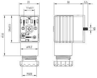 CONECTORE 22 MM EN 175301-803 A/ISO 4400 - UL/CSA APPROVED