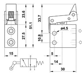 MICRODISTRIBUTEURS À LEVIER À GALET ESCAMOTABEL (UNIDIRECTIONNEL)
