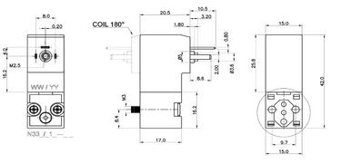 15 MM 3/2 SOLENOID VALVES WITH TERMINALS (DIN 43650C)