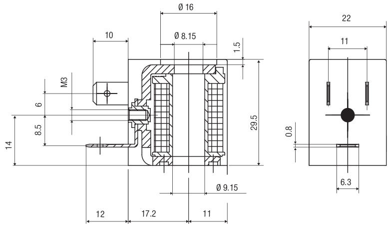 BOBINA 22 MM UL1446 CAN/CSA C22.2