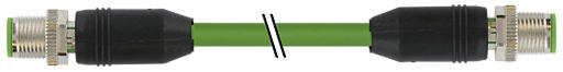 ETHERNET/IP AND PROFINET CABLE WITH INLINE MALE - MALE CONNECTORS M12X1