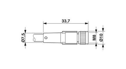 CABLE DE COMUNICACIÓN ETHERNET/IP, PROFINET, ETHERCAT Y POWERLINK CONECTOR RECTO HEMBRA M8X1