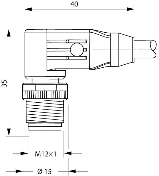 ETHERNET/IP, PROFINET, ETHERCAT AND POWERLINK CABLE WITH 90° ANGLE MALE CONNECTOR M12X1