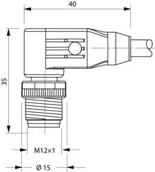 ETHERNET/IP, PROFINET, ETHERCAT AND POWERLINK CABLE WITH 90° ANGLE MALE CONNECTOR M12X1