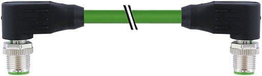 KOMMUNIKATIONSKABEL FÜR ETHERNET/IP, PROFINET, ETHERCAT UND POWERLINK MIT GEWINKELTEM STECKER-STECKER UND -SOCKEL M12X1
